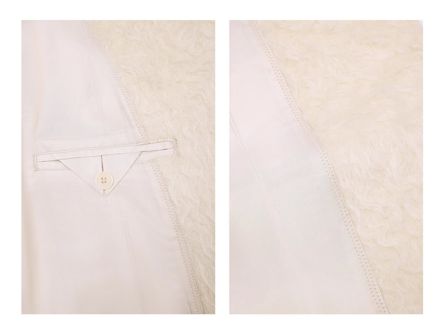 "Song of Snowland"Women's Mohair Wool Stand Collar Coat Autumn and Winter Loose Woolen Coat