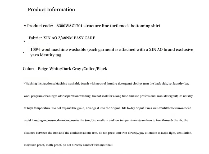 Machine Washable 48S Wool Pile Collar Slim Fit Inner Knitted Sweater