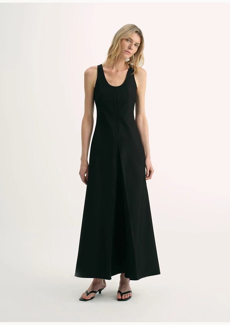 High Density Modal Mulberry Silk Insert U-Neck Vest Dress"Simple Love"