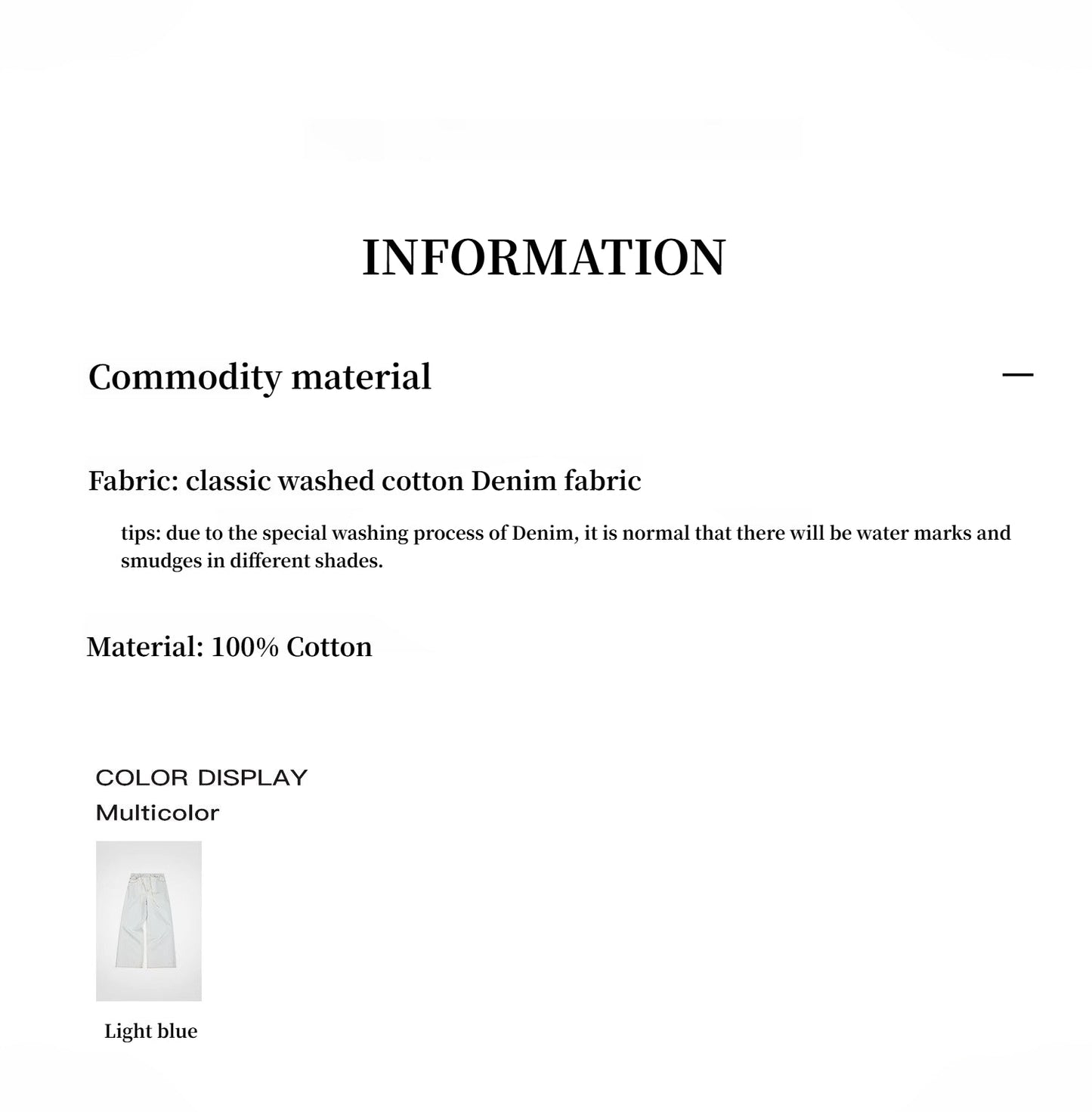 "Mint Whisper" Luxury Brand Same Version Turkish Imported Washed Sports Style Wide-Leg Jeans Spring and Summer