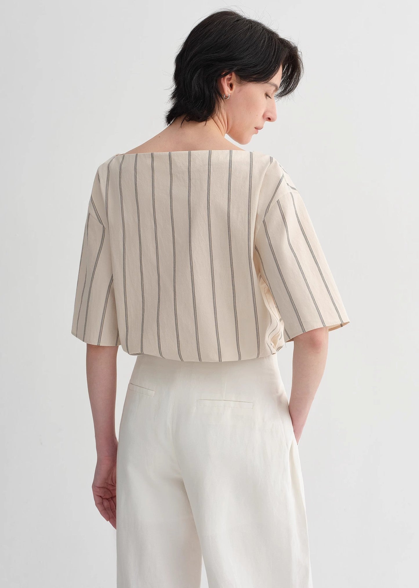 High-Quality, Long-Staple Cotton, Short-Sleeved Shirt for Women