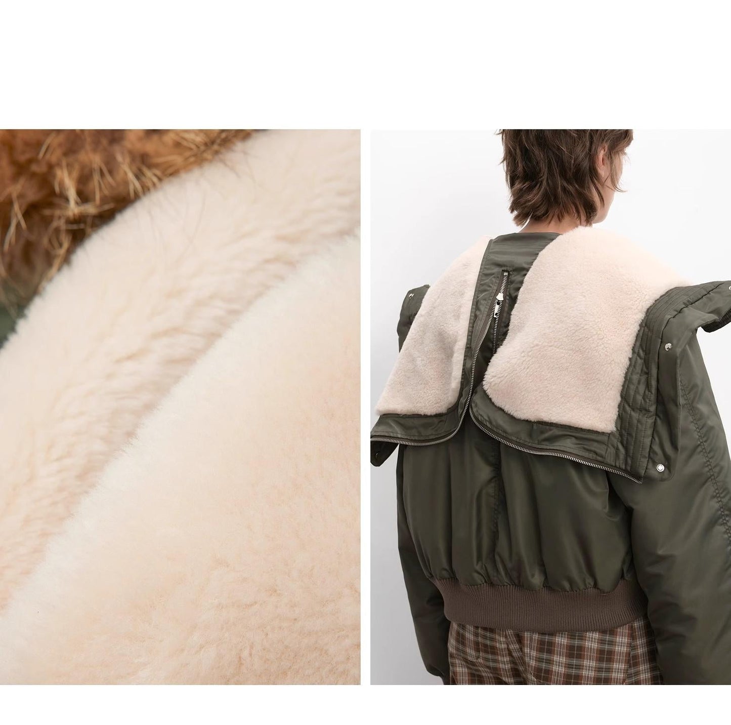 Fireladyfur Warm Short Style Jacket With a Large Fur Hood and Raccoon Fur"Cool and Sharp"