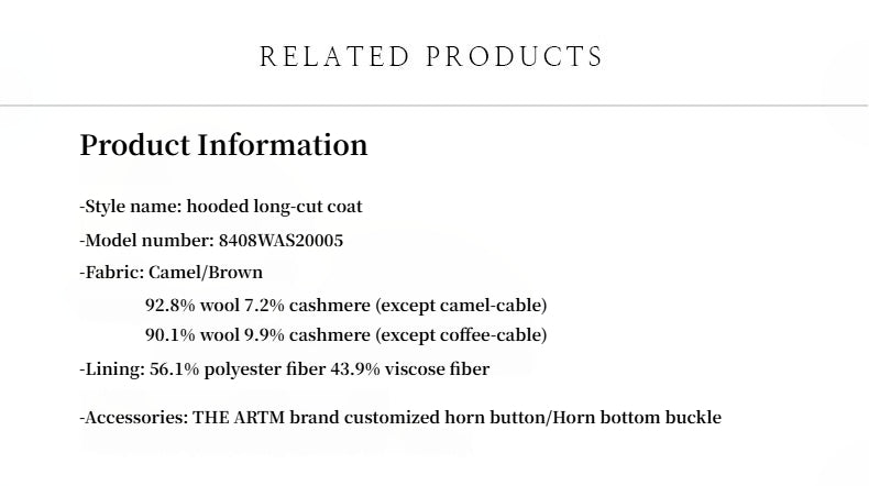 "Magic World" Hooded Cape Cashmere Australian Wool Double-Faced Wool Coat