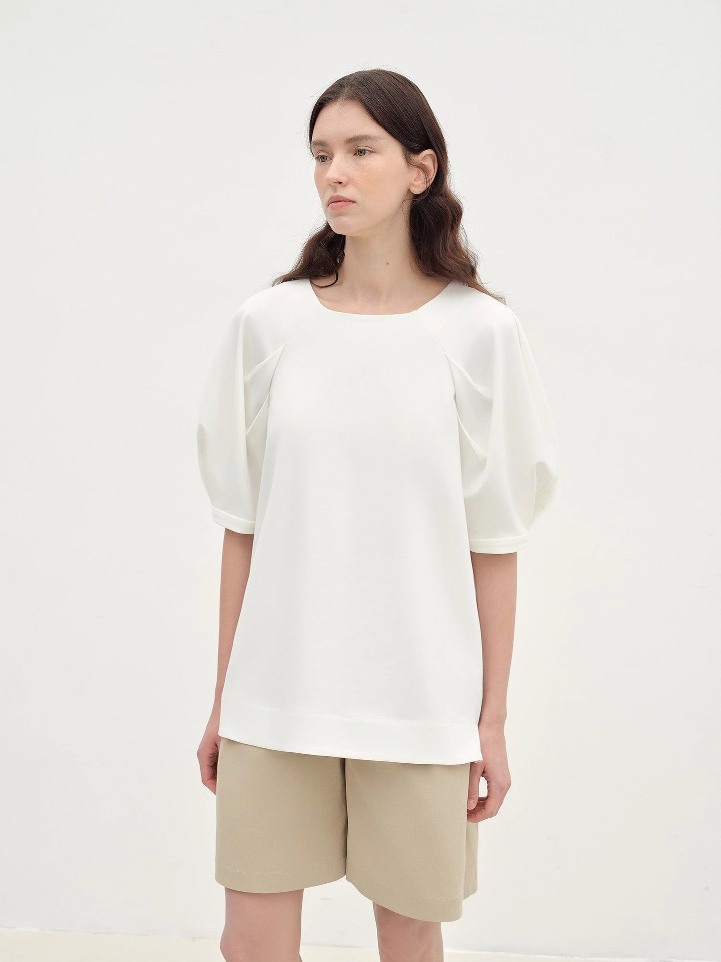 Puff Sleeve Straight Short Sleeve