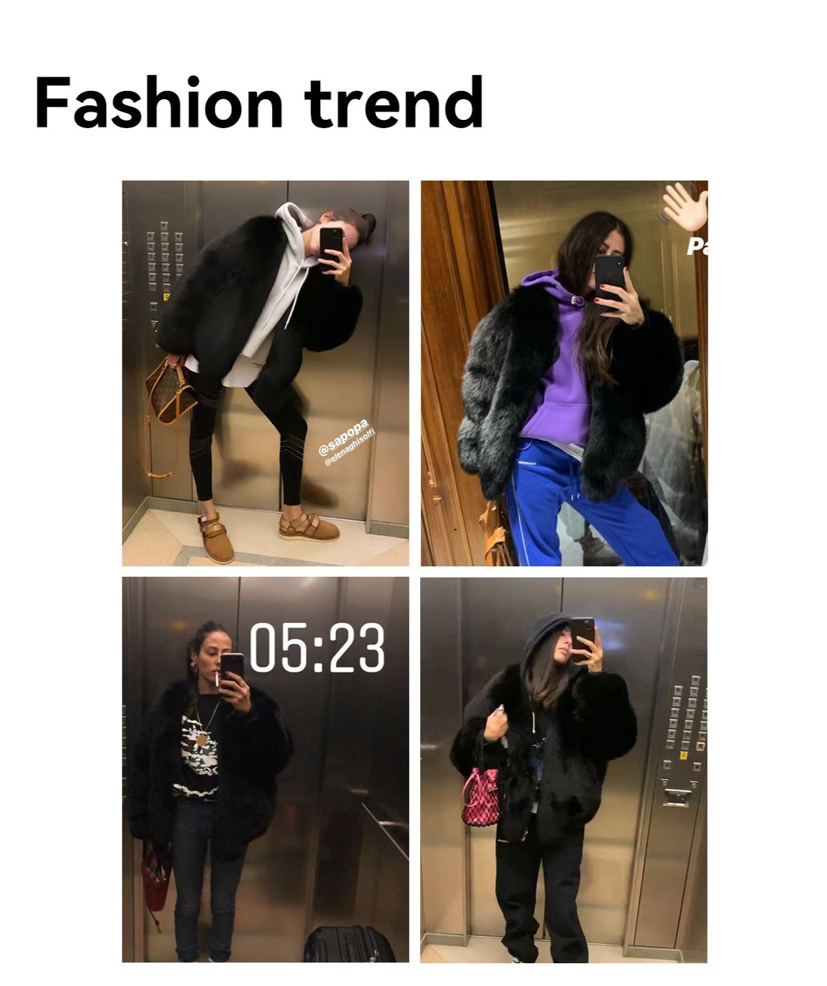 Fireladyfur Women's Finland Saga Fox Fur Fashion Cardigan“Black Sugar”