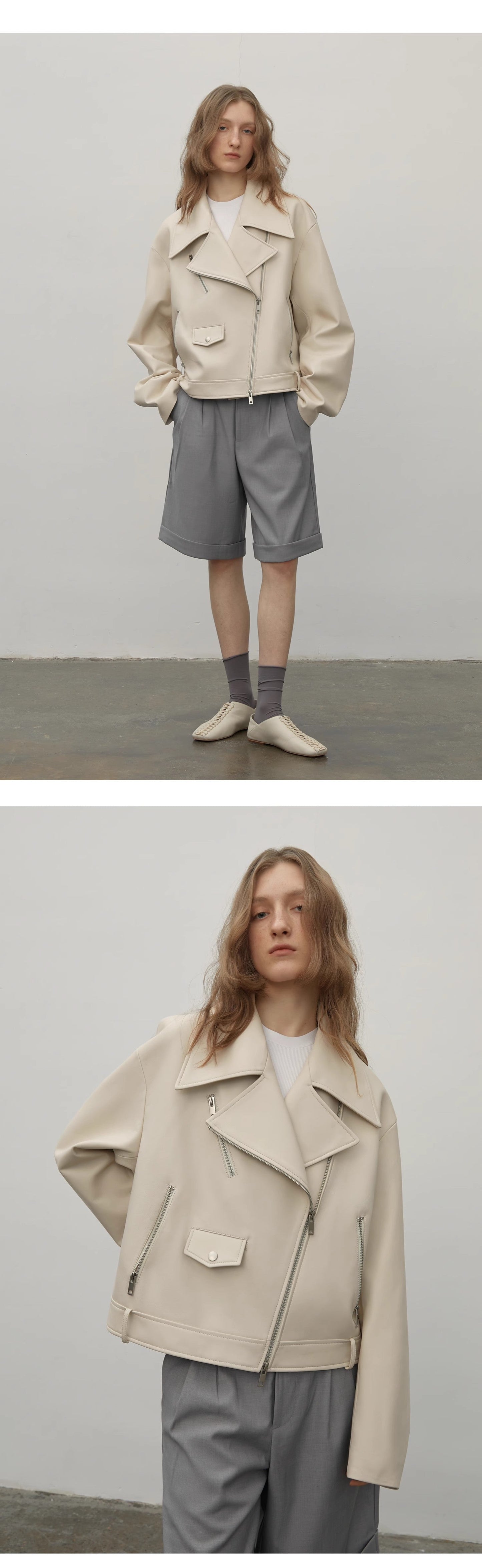 Motorcycle Sheep Leather Jacket Women's Genuine Leather Jacket "Retro Film"