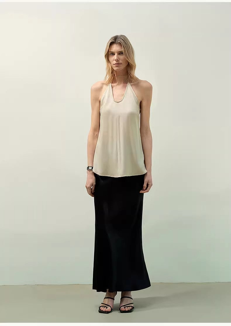 "Extremely Luxurious" Glossy Bias-Cut Elegant Slim Fishtail Skirt