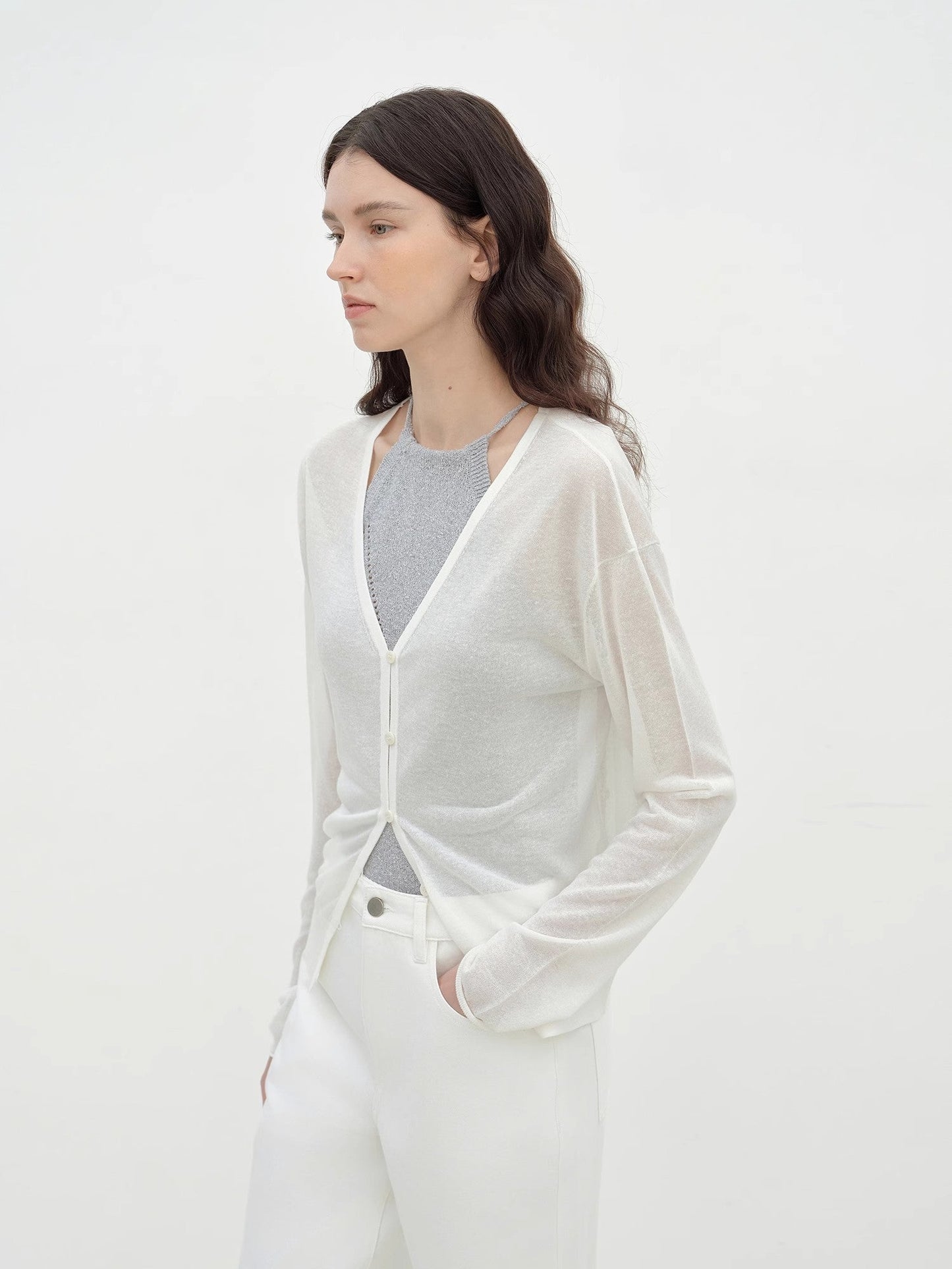 "Daylight" Sunscreen V-Neck Knitted Cardigan