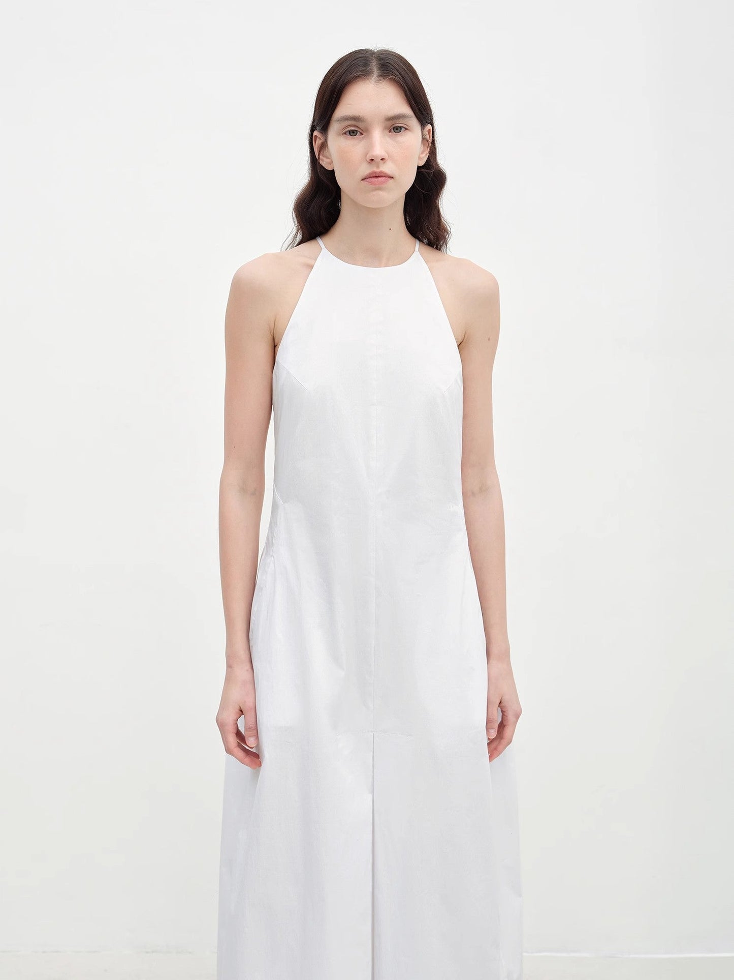 Halterneck Waist-Cinching Cocoon Dress