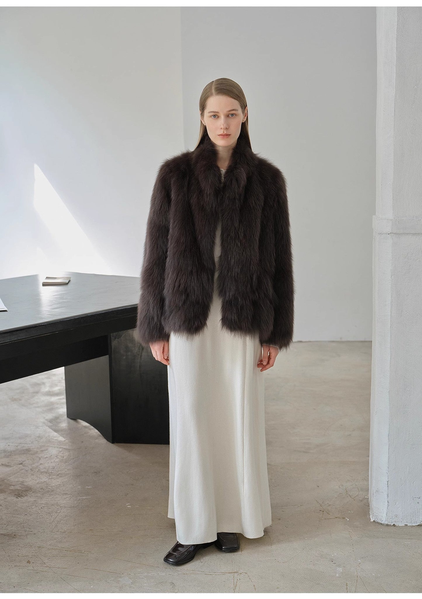 "Long Nocturne" Imported Fox Fur Retro Short Coat for Women