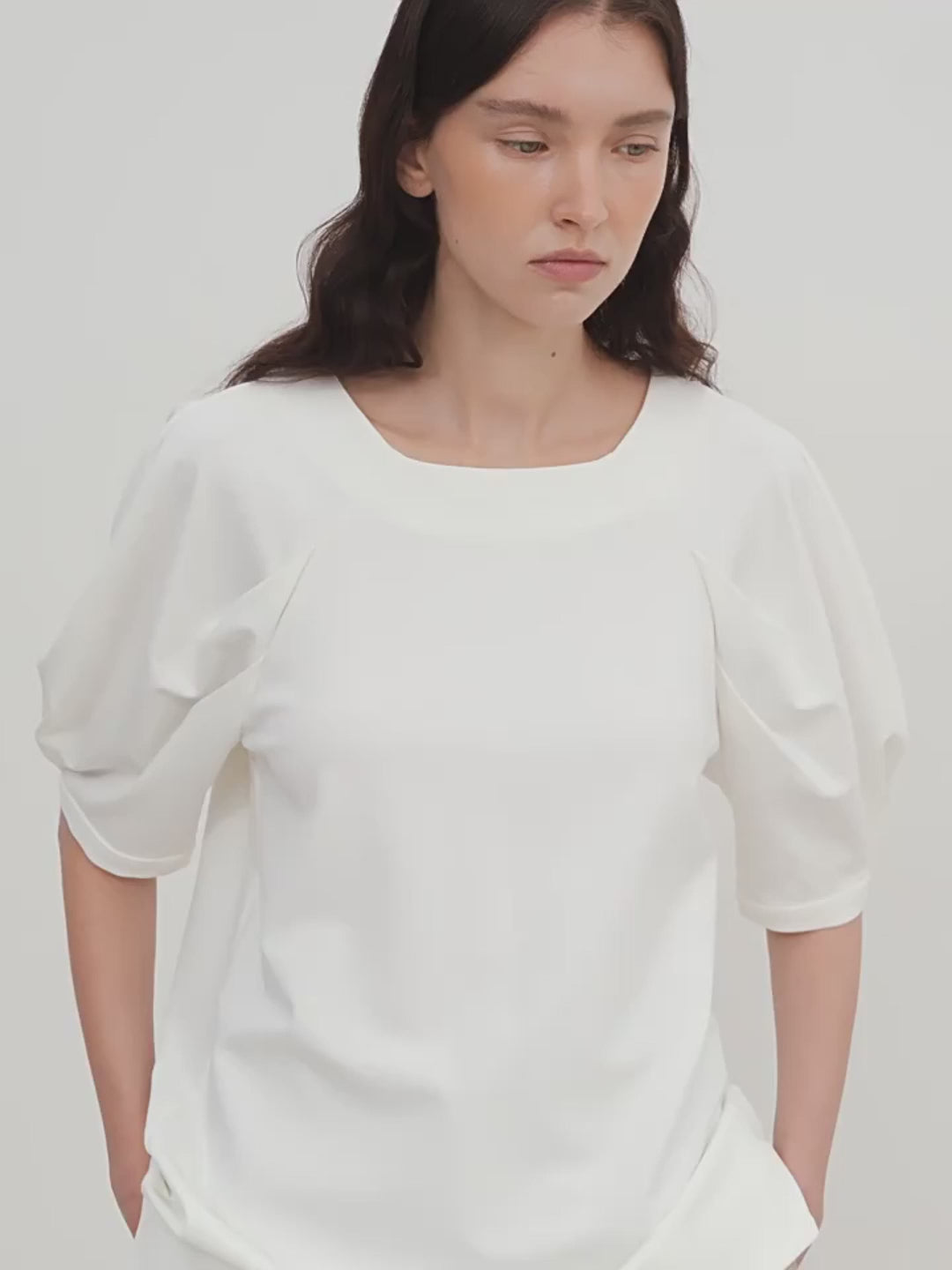 Puff Sleeve Straight Short Sleeve