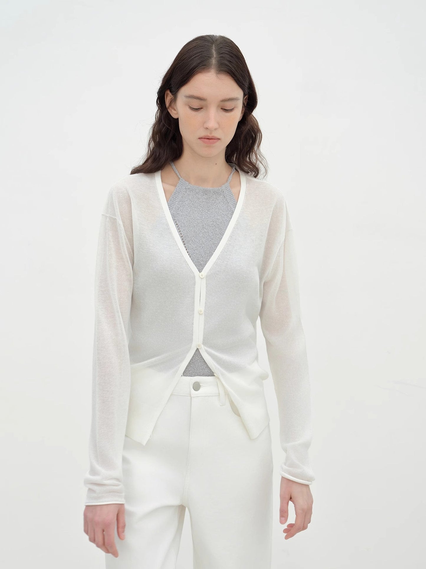 "Daylight" Sunscreen V-Neck Knitted Cardigan