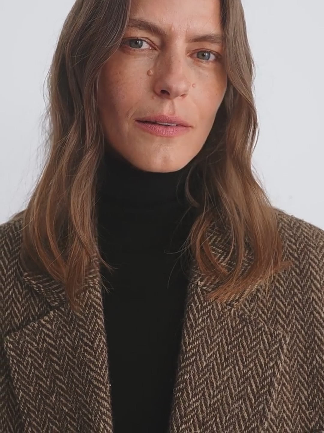 Italian Imported Wool Blended Herringbone Pattern Woolen Coat