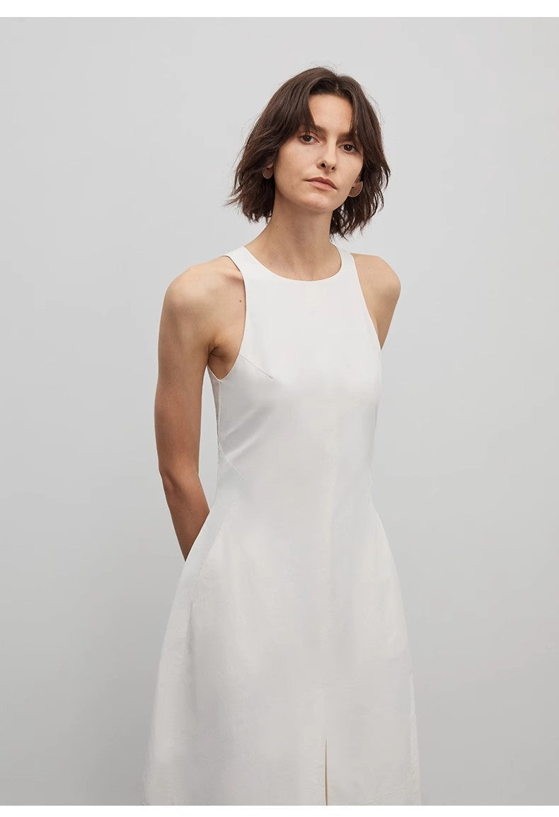 "Plain Poetry" Functional Style Sleeveless Dress Female French Style New Temperament Slim Hepburn Little Black Dress Lon