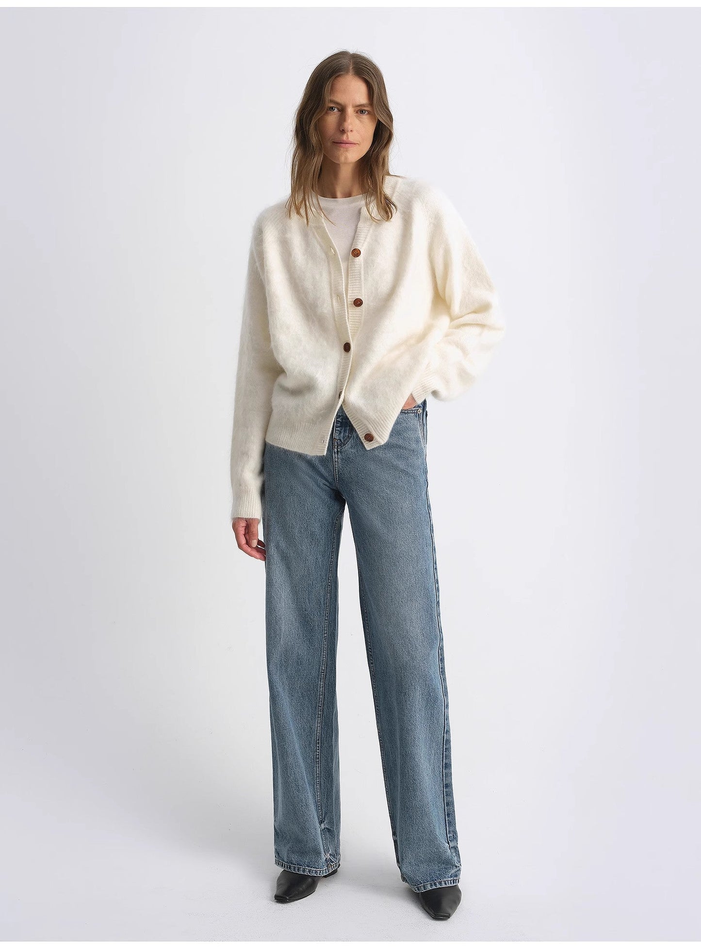 Classic Retro Old Money Style, Washed Organic Cotton, Retro Straight Slim Jeans