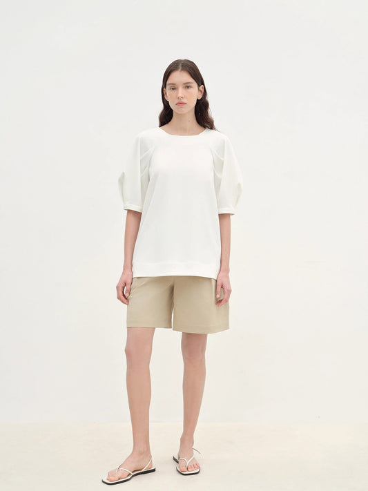 Puff Sleeve Straight Short Sleeve