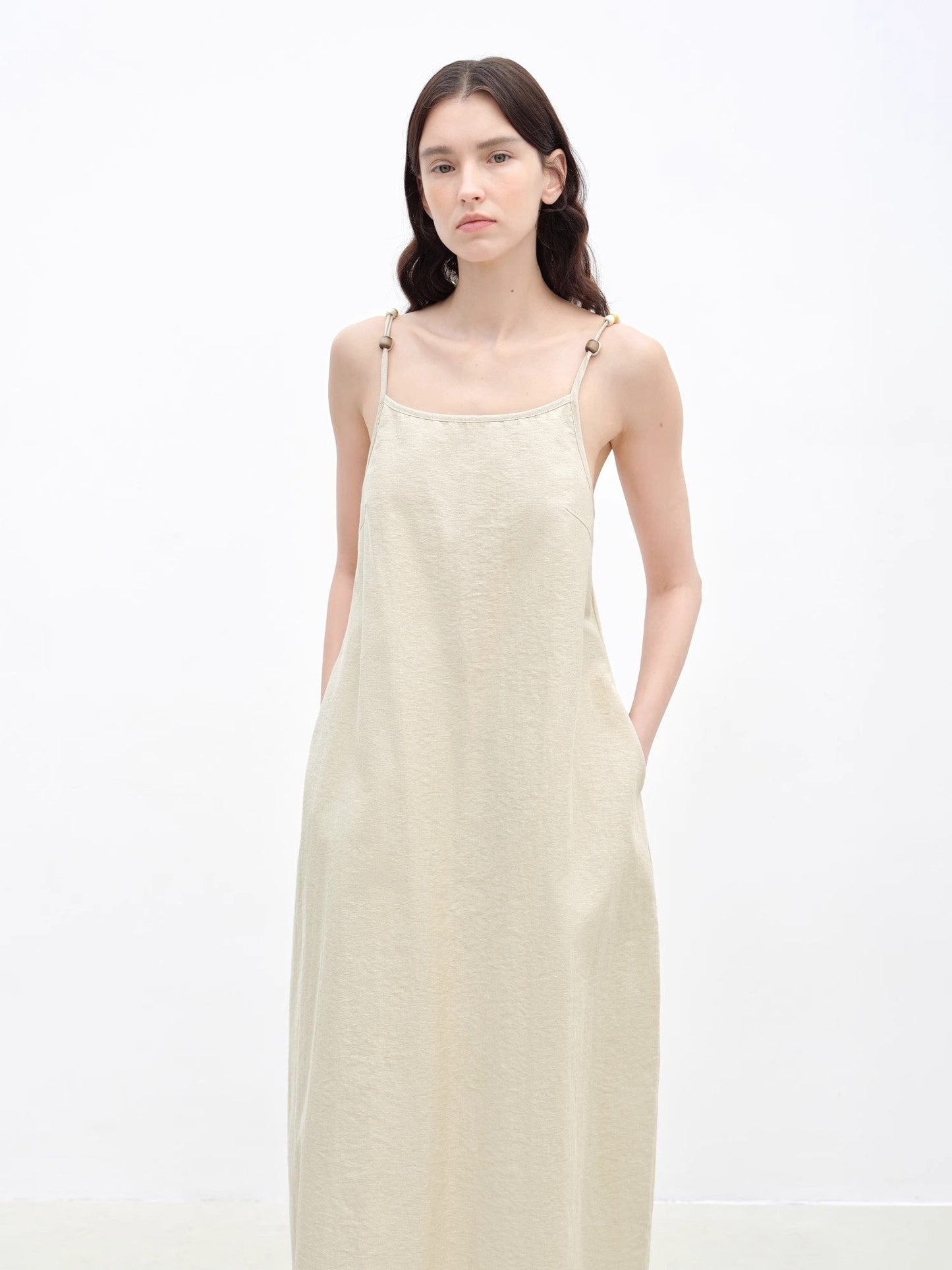 "Island Walk" Cotton Beaded Sling Dress