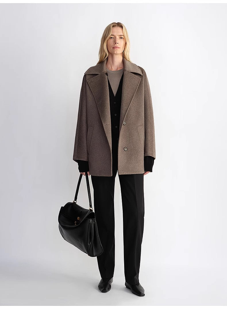 Women's Cashmere Wool Short Coat With Bat Sleeves"Fleeting Memories"