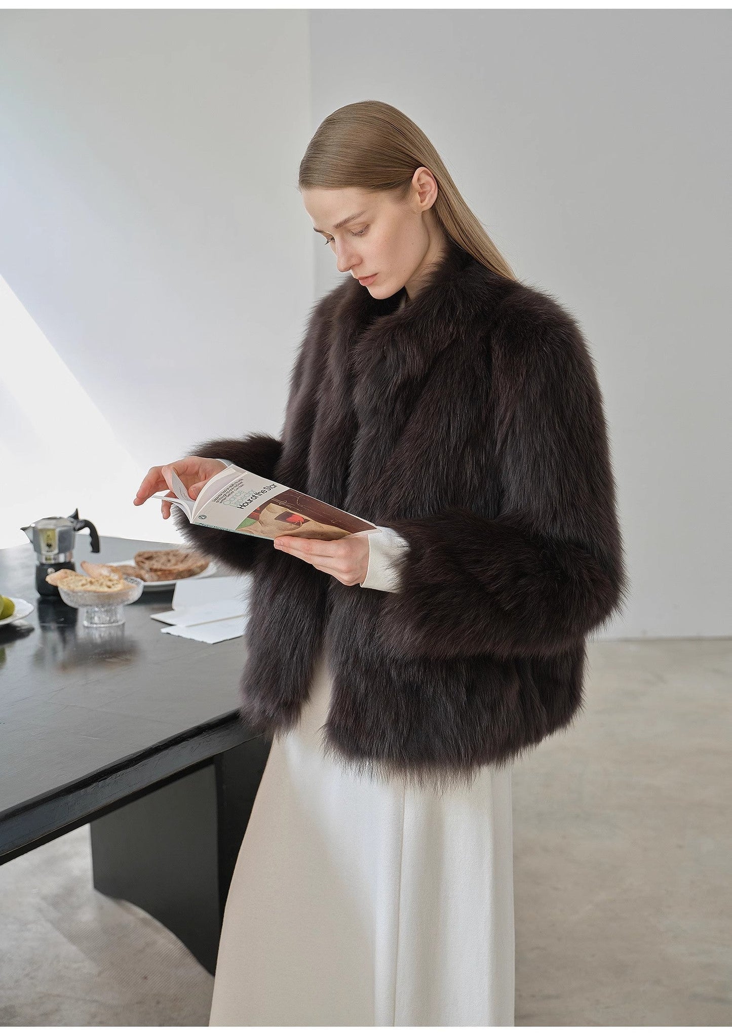 "Long Nocturne" Imported Fox Fur Retro Short Coat for Women