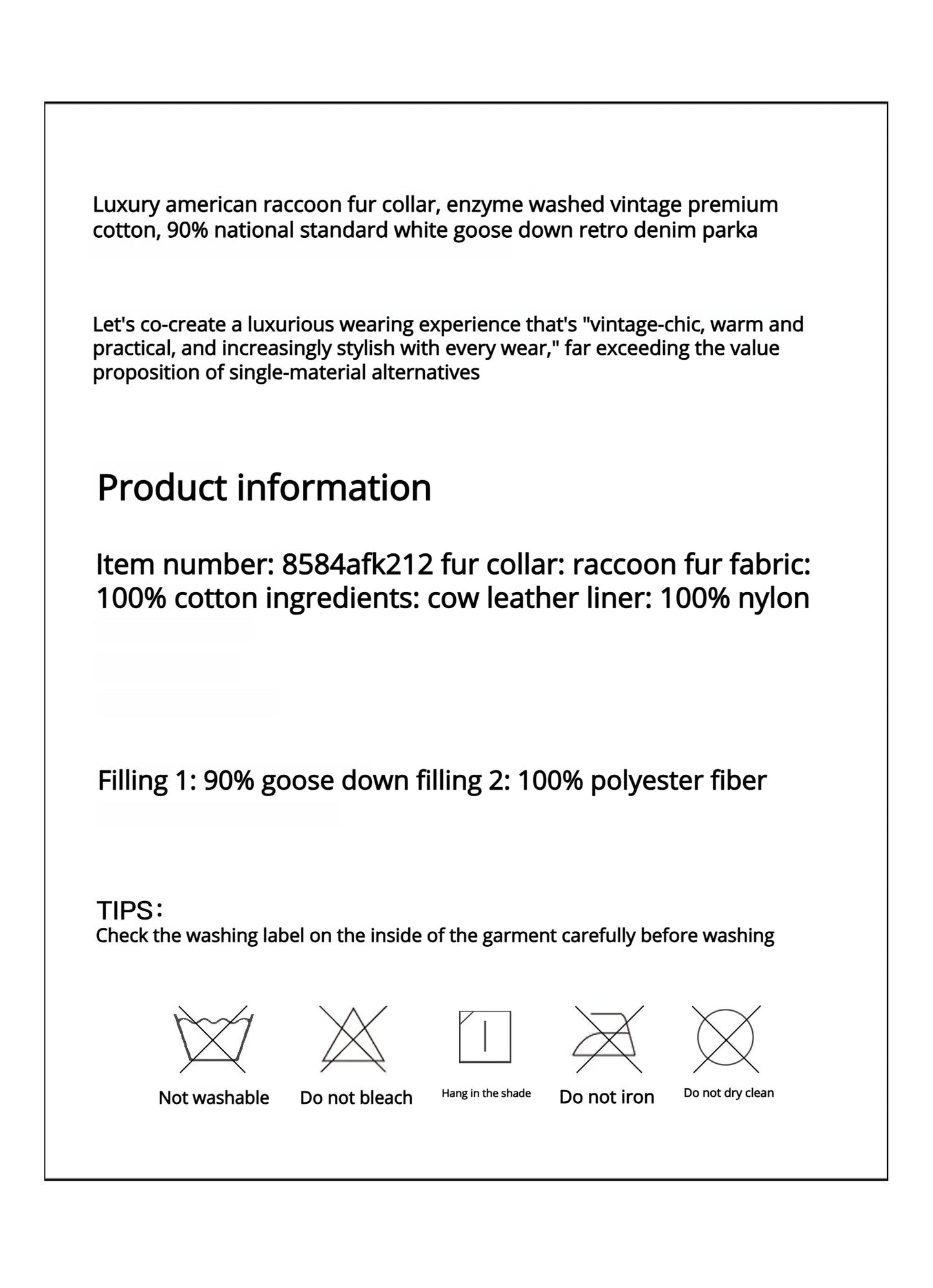 Firelady Women’s Parka With Real American Raccoon Fur Collar – Premium 90% White Goose Down Coat“Winter Street Lights”