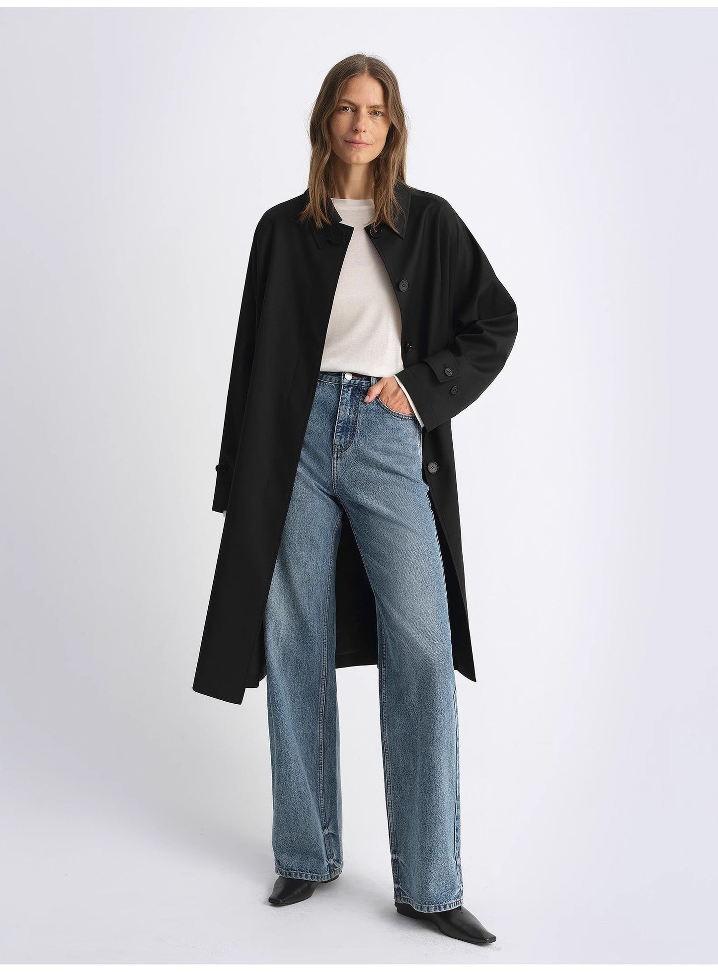 Classic Retro Old Money Style, Washed Organic Cotton, Retro Straight Slim Jeans