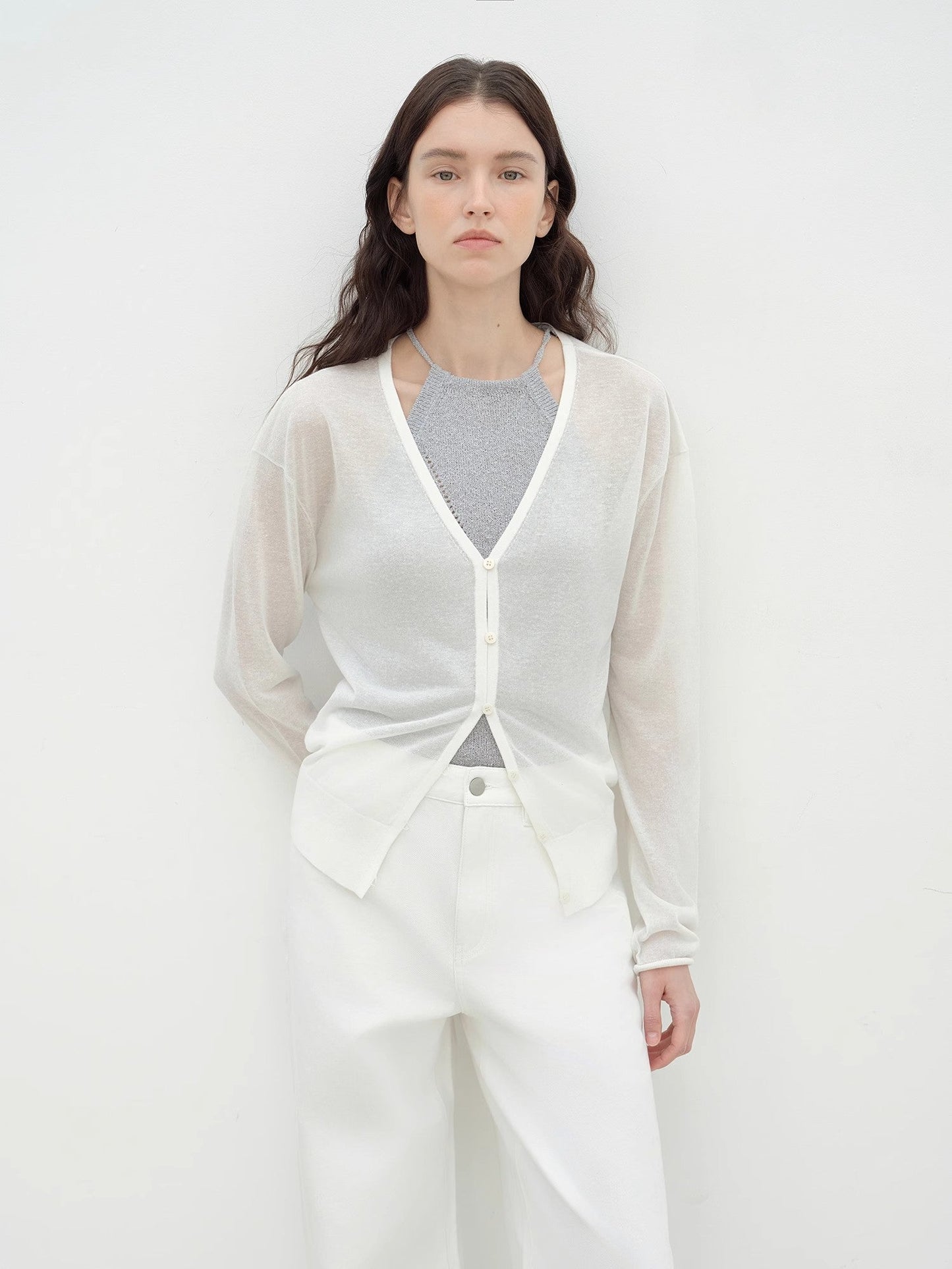 "Daylight" Sunscreen V-Neck Knitted Cardigan