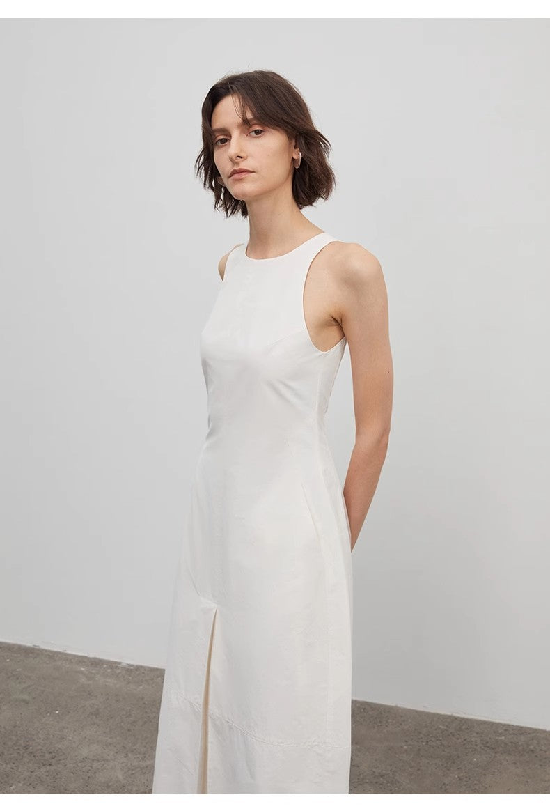 "Plain Poetry" Functional Style Sleeveless Dress Female French Style New Temperament Slim Hepburn Little Black Dress Lon