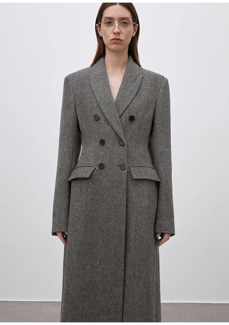 Fireladyfur Women's Fall/Winter Coat | Waist-Defined Suit Collar Style"After the Dawn"