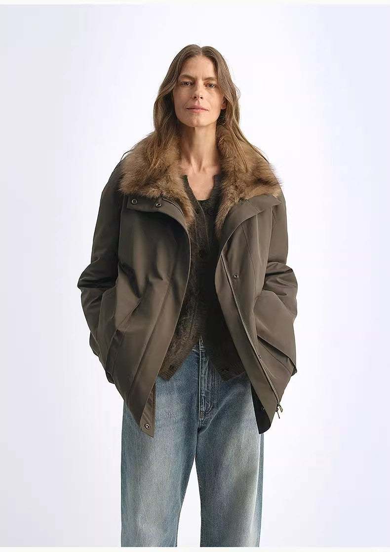 Firelady Fur Women's Parka | Detachable Fox Fur Collar | 90% White Goose Down Fill