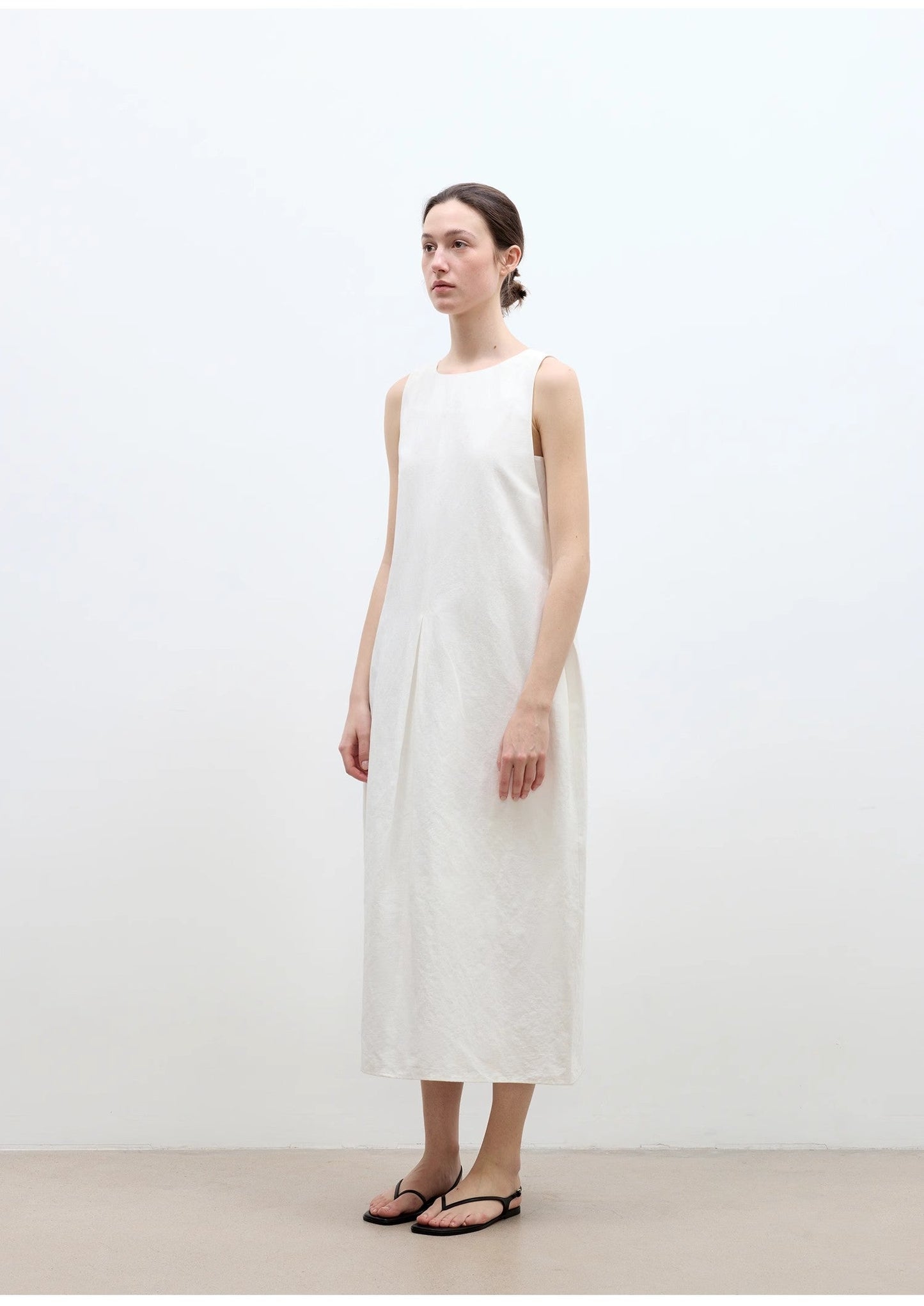 Three-Dimensional Hourglass Sleeveless Round Neck Loose Slim Dress for Women