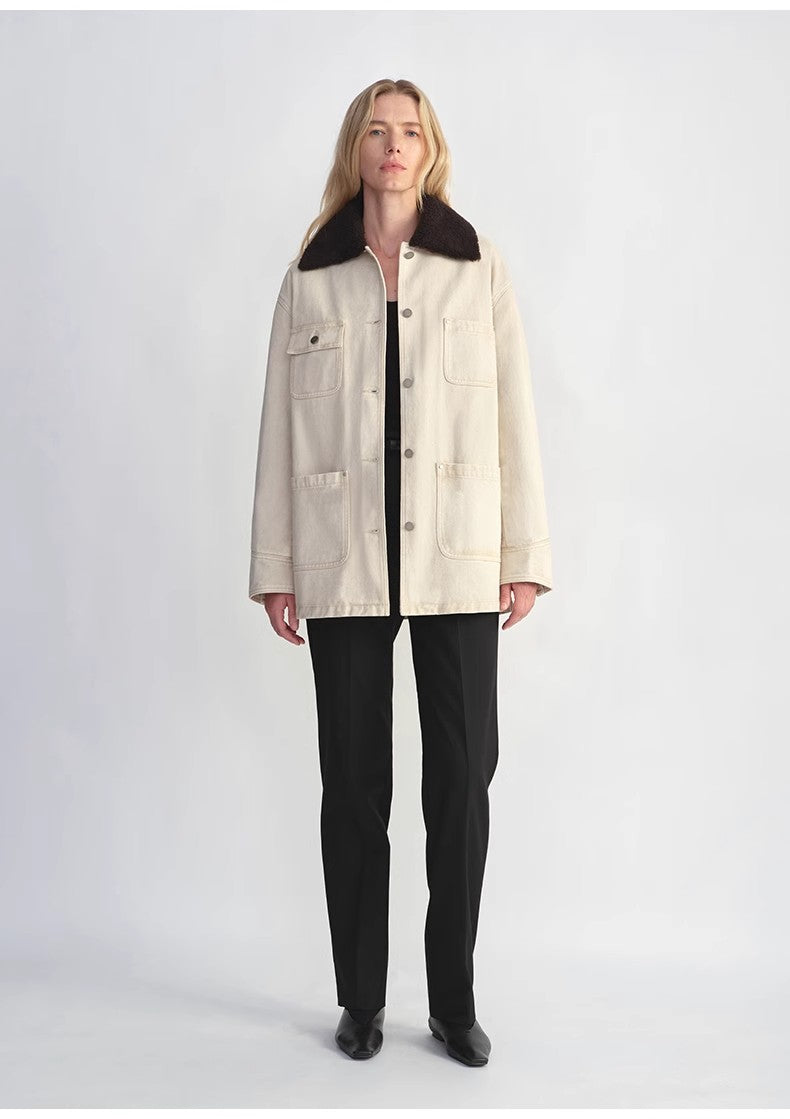 Fireladyfur Women's Goose Down Detroit Jacket With Merino Wool Collar