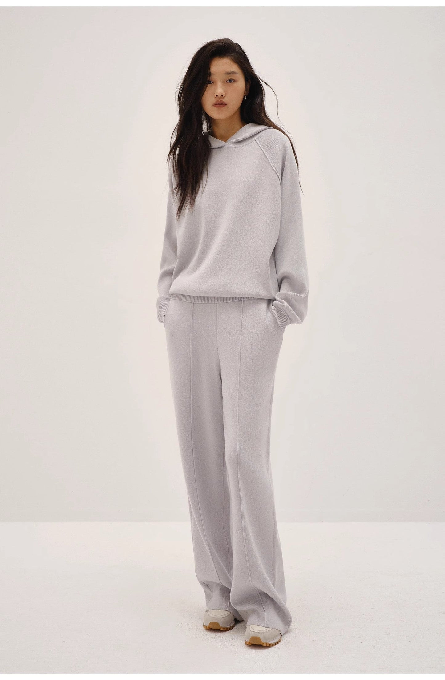 "Winter Morning Sunshine" French Lazy Style Wool Blend Design Loose Slimming Knit Casual Pants for Women