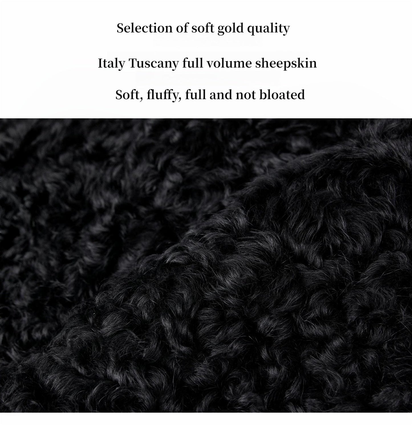 Fireladyfur Women's Black Sheepskin Jacket With Tuscan Fur"My Little Curly"