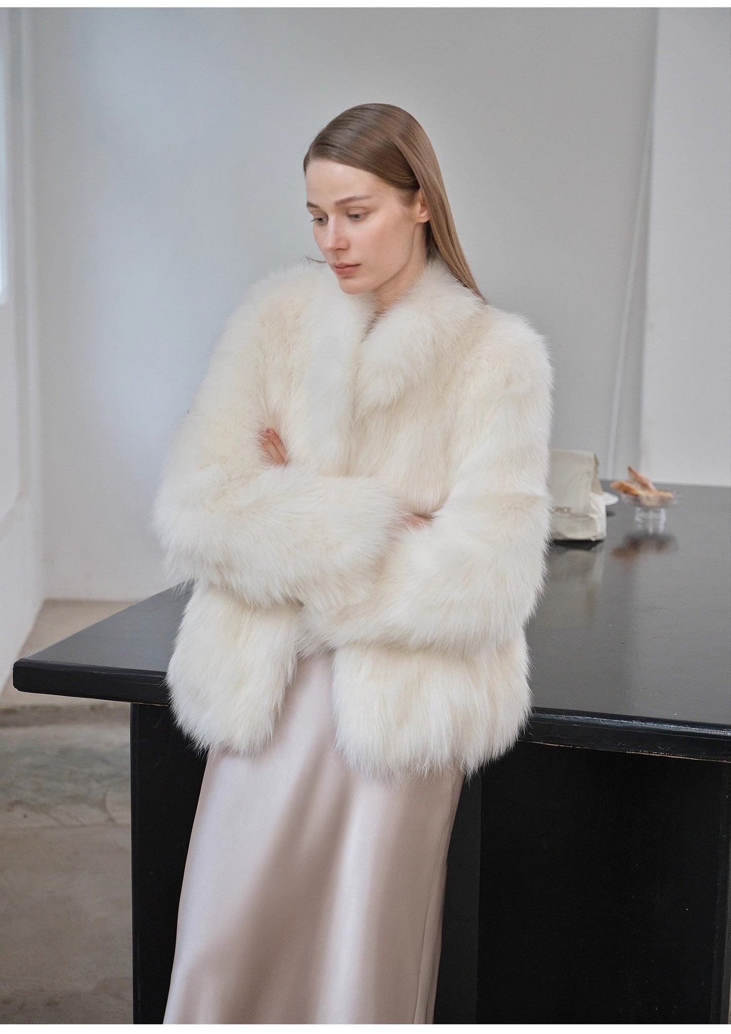 "Long Nocturne" Imported Fox Fur Retro Short Coat for Women