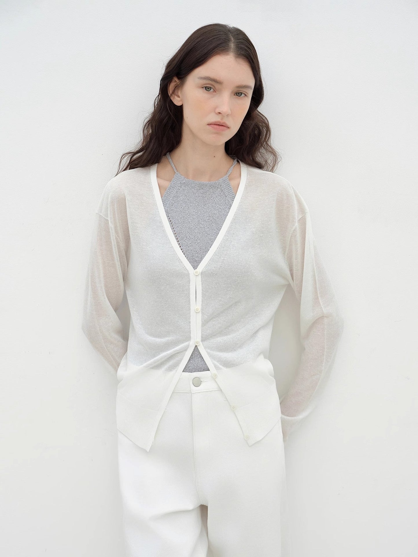 "Daylight" Sunscreen V-Neck Knitted Cardigan