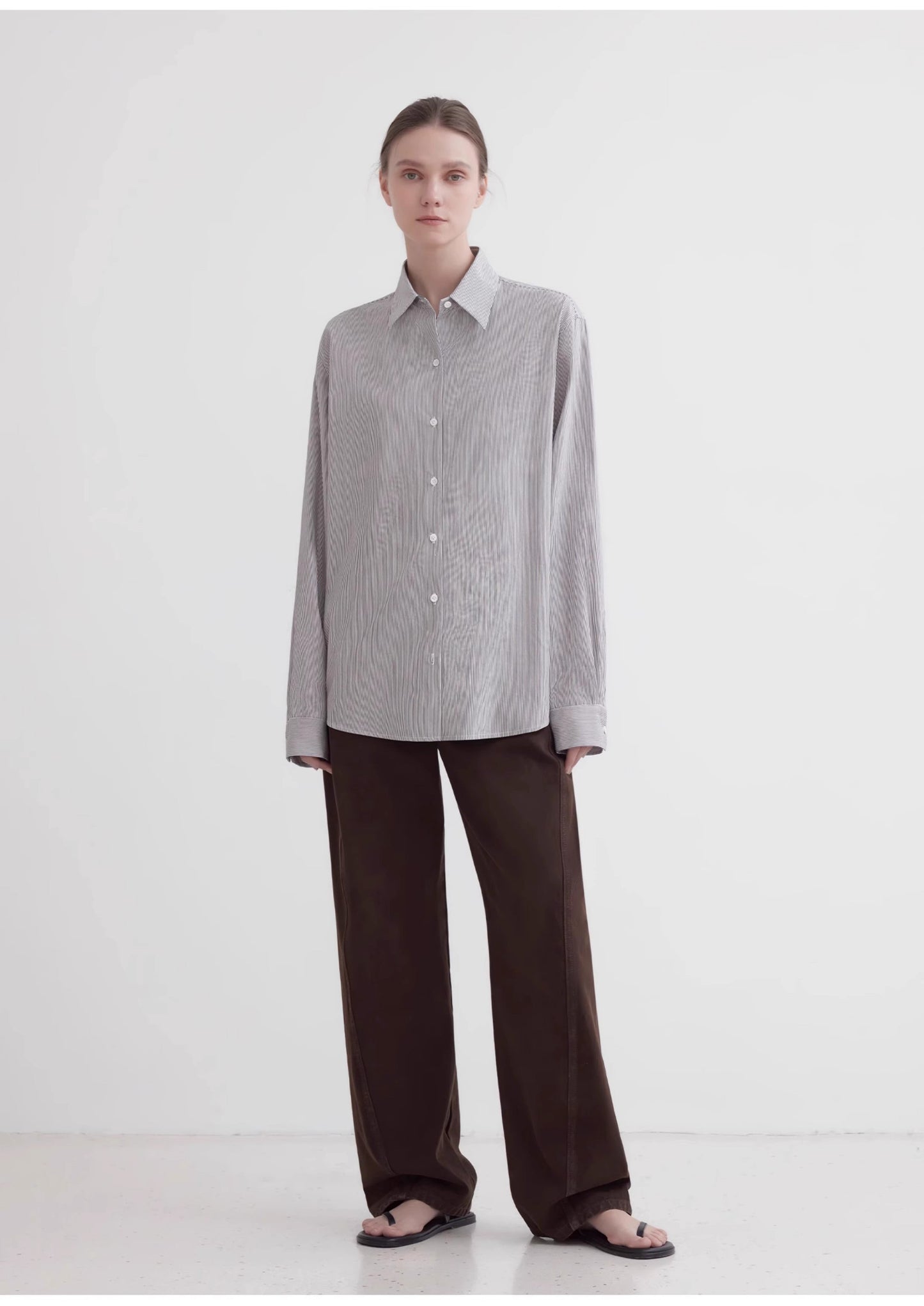 Plaid Shirt Commuting Inner Top High-End Long-Sleeved "Independence Song"