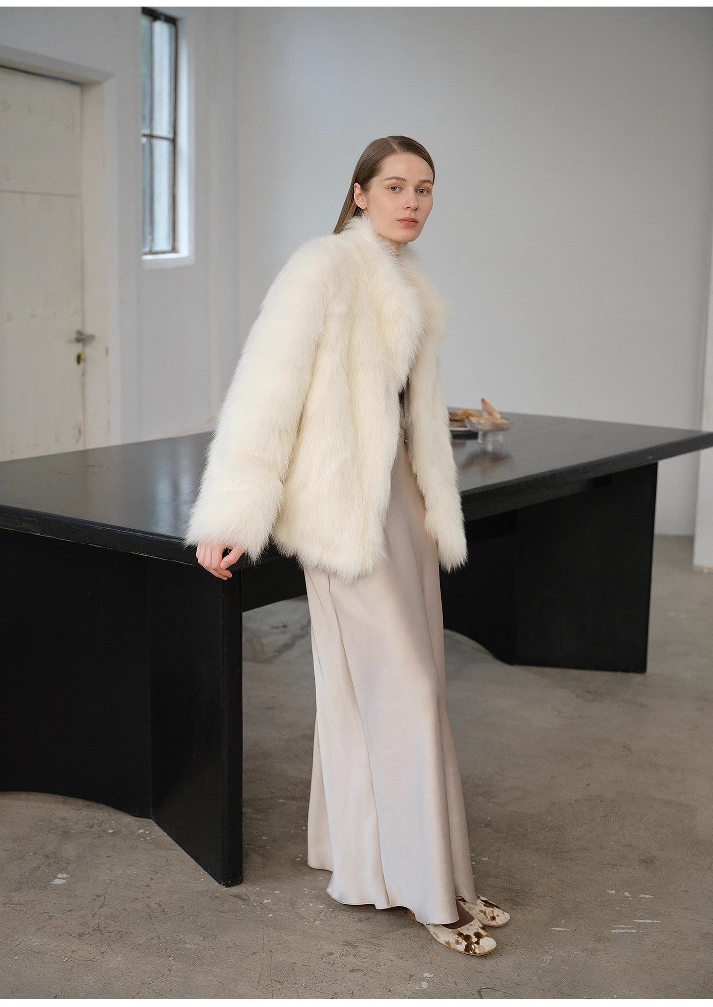 "Long Nocturne" Imported Fox Fur Retro Short Coat for Women