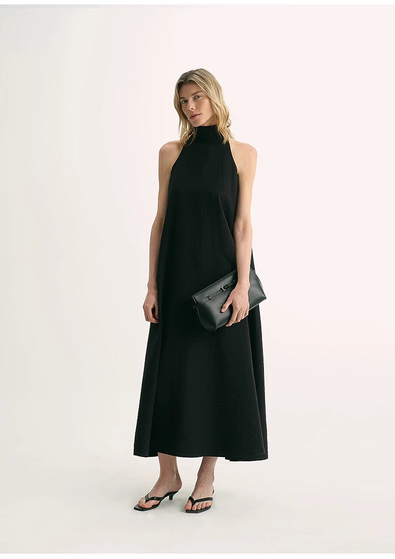 Luxury Mulberry Silk Wrinkle-Resistant Small High Collar A-Line Sleeveless Vest