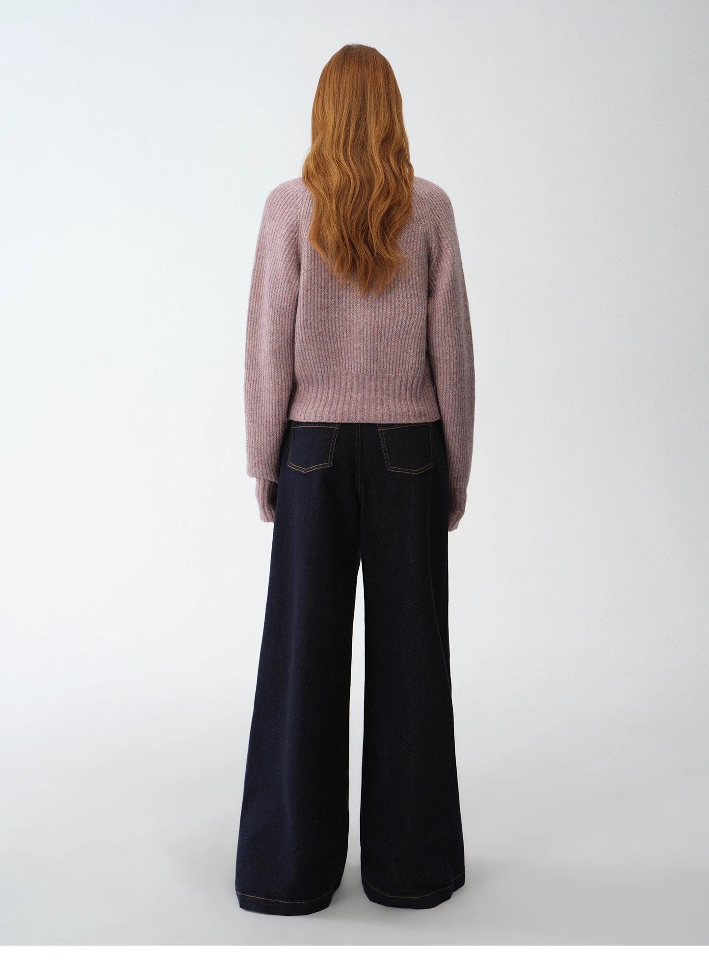 "Hokkaido Weaving Love" Wool Blend Crew Neck Cardigan Top