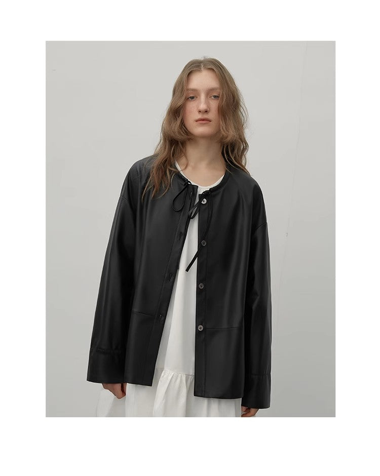 Ultra-Thin Light-Coated Sheep Leather Jacket for Women"Contrary Galaxy"