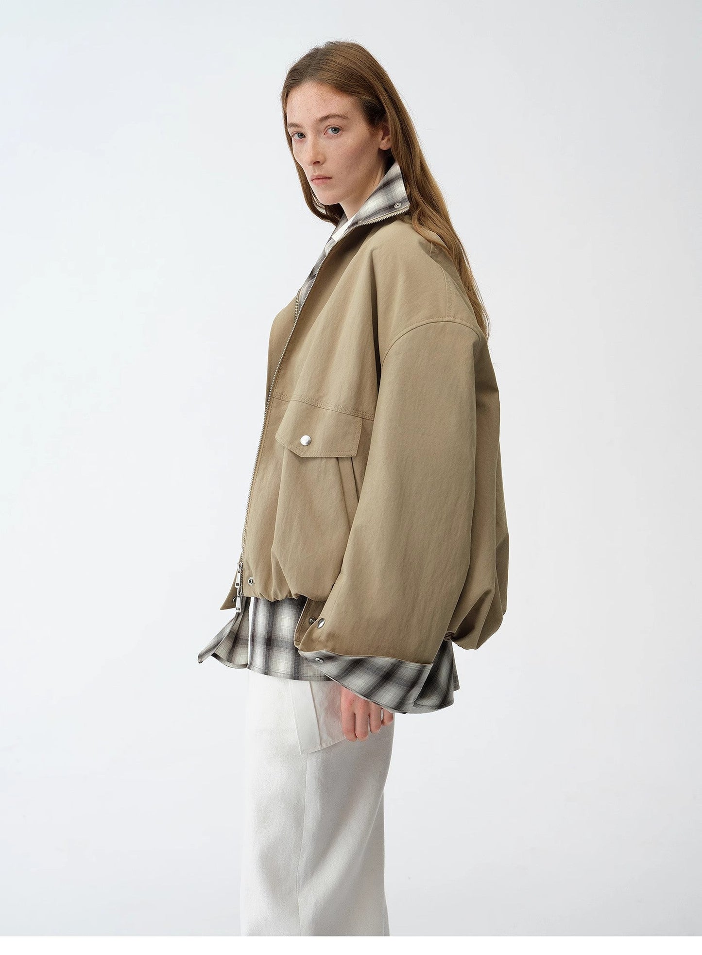 Fireladyfur Women's Retro Plaid Cotton Short Jacket | Loose Fit "Monsoon Climate"