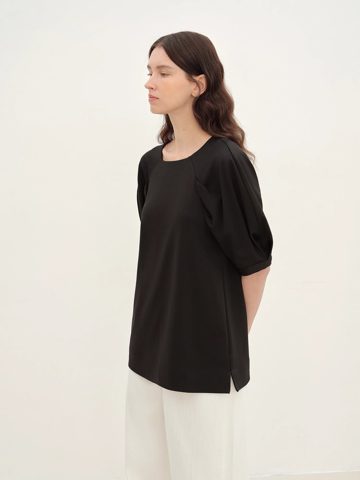Puff Sleeve Straight Short Sleeve
