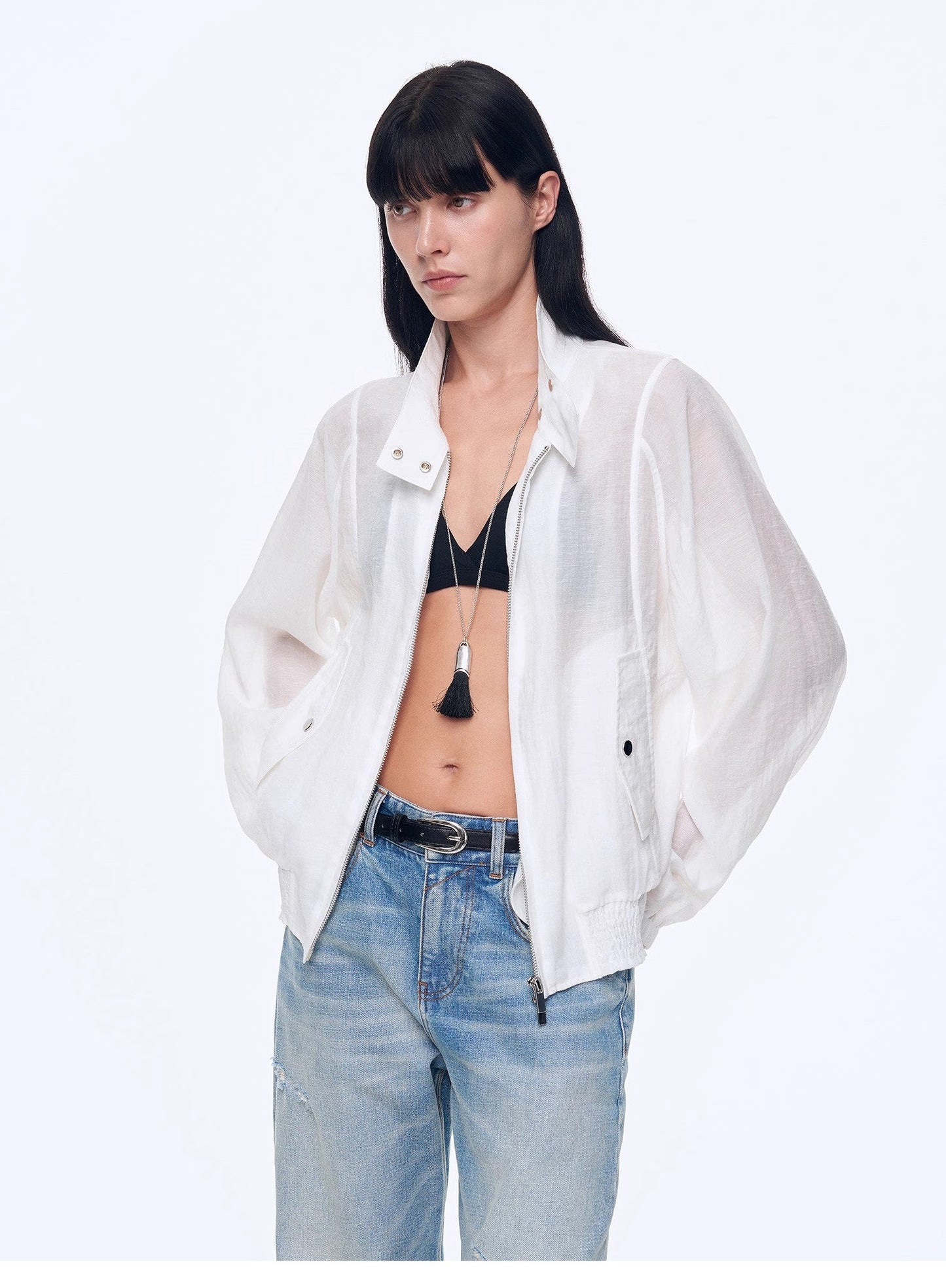 Lightweight Outdoor Half-Stand Collar Raglan Sleeve Jacket