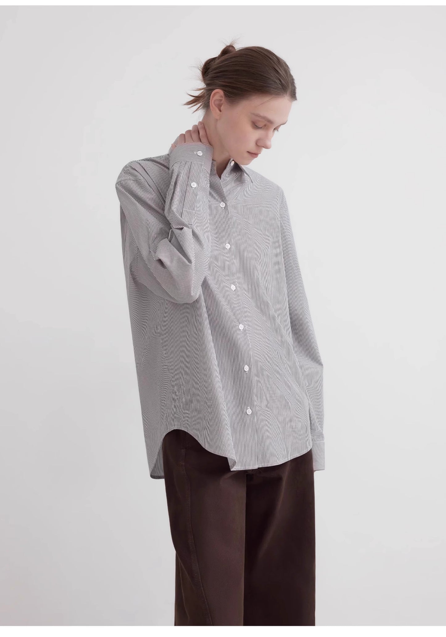 Plaid Shirt Commuting Inner Top High-End Long-Sleeved "Independence Song"