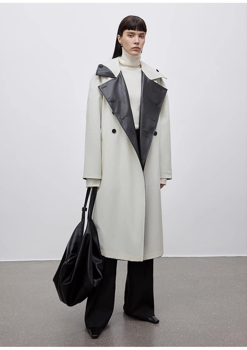 Machine Washable 48S Wool Pile Collar Slim Fit Inner Knitted Sweater