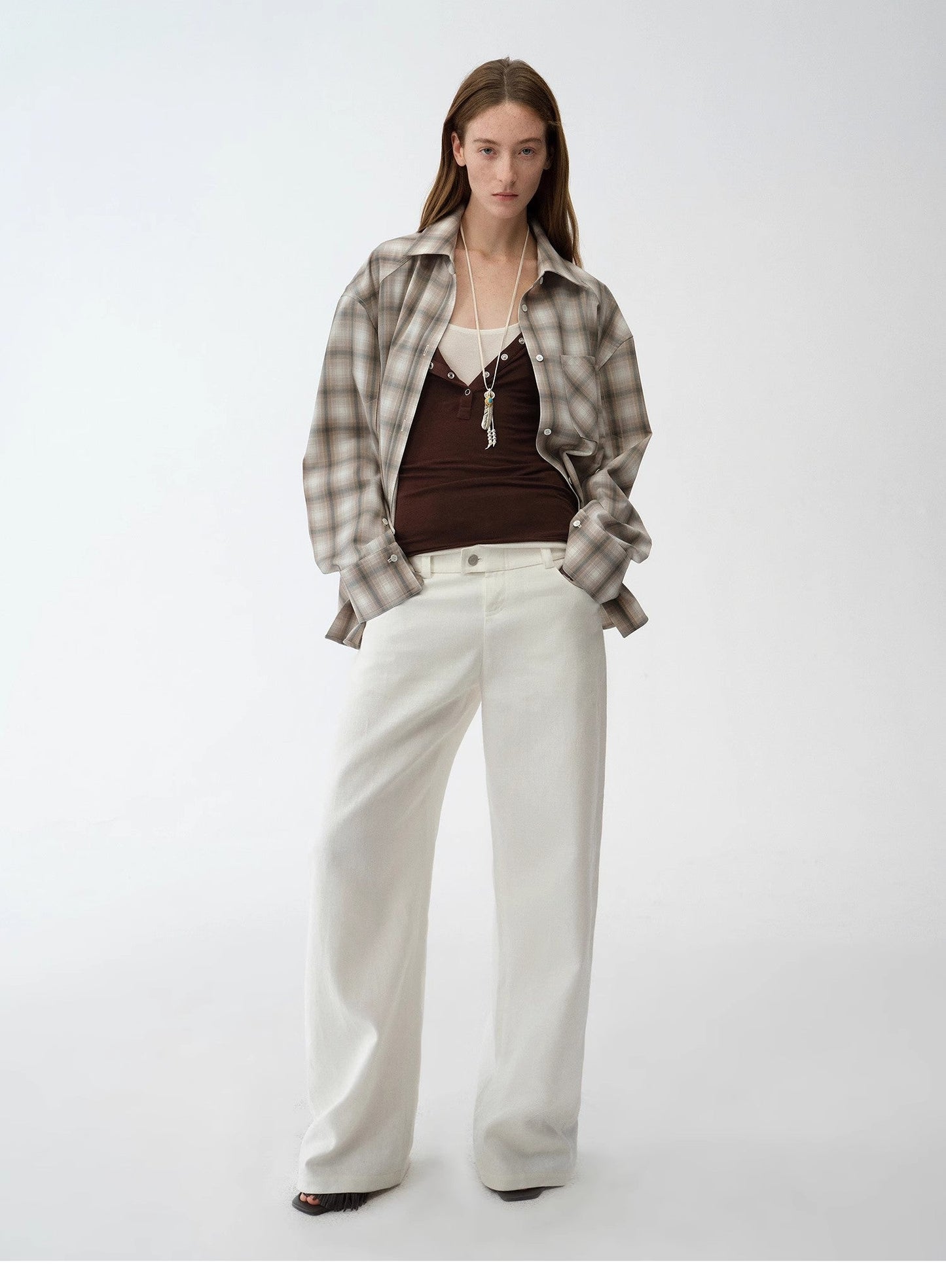 Old Money Style Linen Cut Scimitar Pants"Weiss Love Letter"