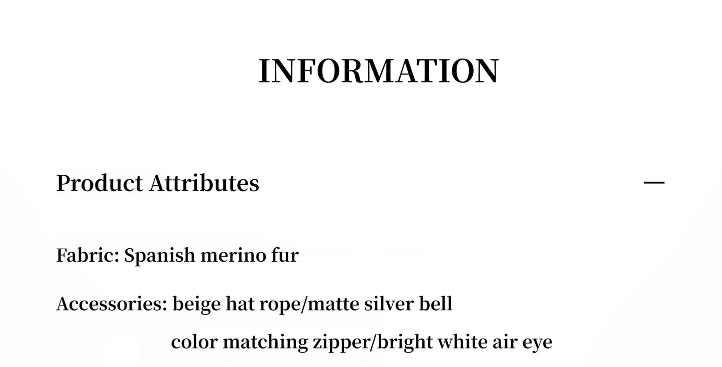 "Otaru Snow" Casual Hooded Silhouette Dropped Shoulder Merino Wool Sheepskin Fur Coat for Women