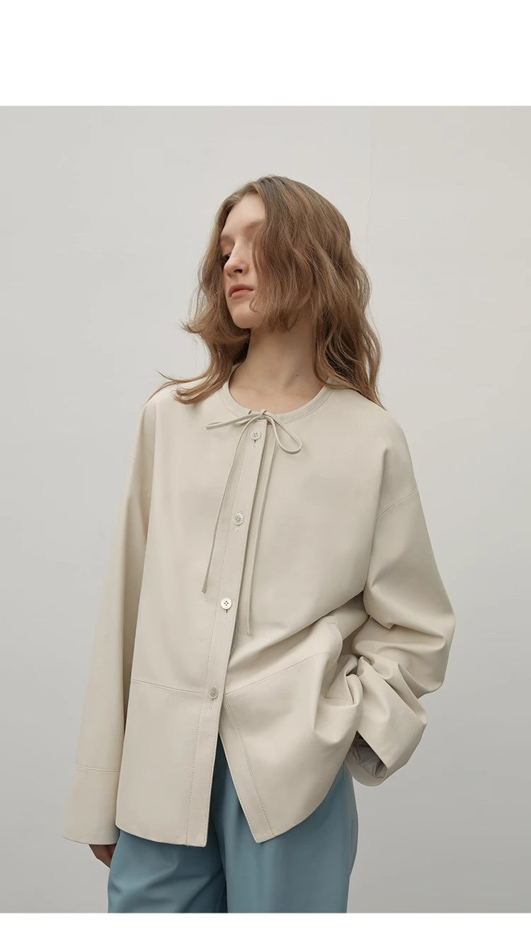 Ultra-Thin Light-Coated Sheep Leather Jacket for Women"Contrary Galaxy"