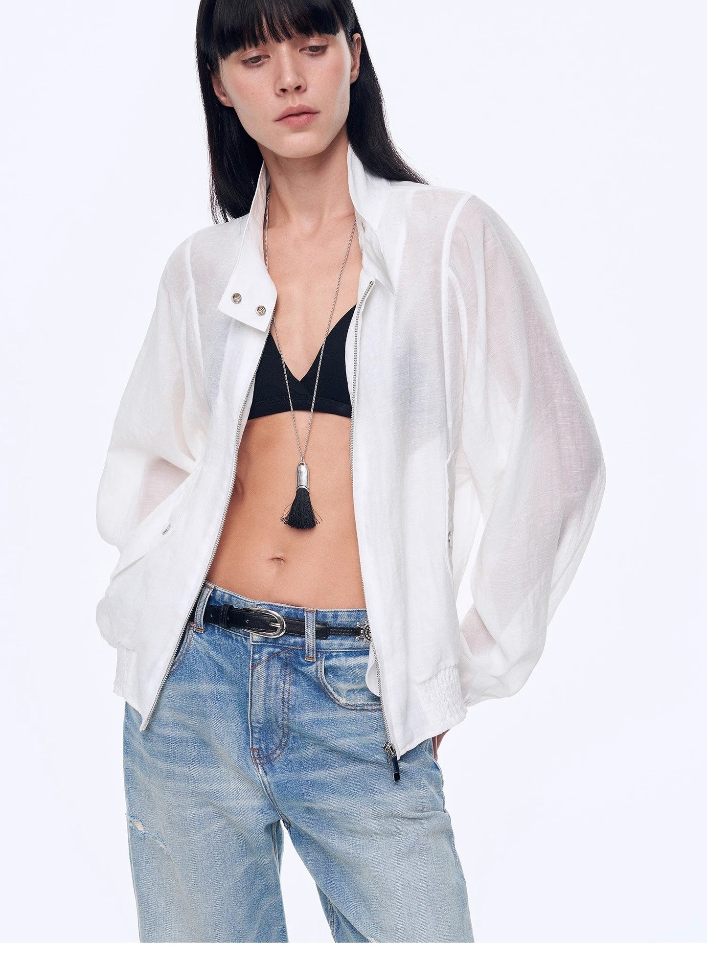 Lightweight Outdoor Half-Stand Collar Raglan Sleeve Jacket