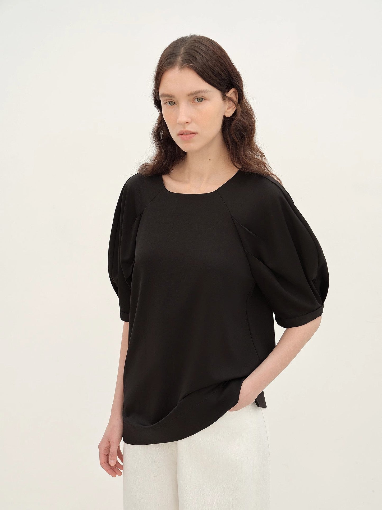 Puff Sleeve Straight Short Sleeve